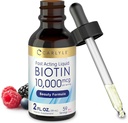 Carlyle Liquid Biotin 10000mcg | 2 oz | Gocce di Forza Extra | Vegetariano, Non OGM, Gluten Free Supplement