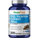 Estratto di liquirizia 500 mg 200 capsule di verdure (Vegan, Non-OGM)