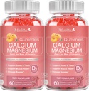 1200mg Calcium Gummies con D3,K2,Zinc - Plant Complex Calcium Magnesium Supplement con Glycinate,Potassium,Vitamin C & Whole Natural Food for Bone & Immune Support- 120 Chewable Gummy Sugar-Free