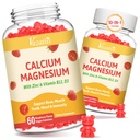 2 Pack Calcium Gummies con Magnesio, Zinco, Vitamina D3 & B12, Integratori di Calcio per Uomini Donne, Supporto Bone, Muscolo e Immunità, 120 Vegan Raspberry Flavor Gummies