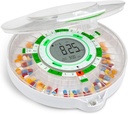 Erogatore automatico di pillole da 28 giorni con display LCD aggiornato, blocco chiave, suono e luce per le prescrizioni, farmaci, vitamine, integratori e altro ancora