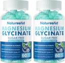 Magnesio Glycinate Gummies 1000mg - Zucchero Gratuito Magnesio Potassio Supplemento con Vitamina D, B6, CoQ10 per Calma Mood & Sleep Support - 120 Blueberry Gummies -2 Pack