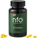 NFO Vitamina B Complex [90 compresse] Norwegian Natural High-Dose Complex of Multivitamins of Group B in una forma facilmente accessibile: B1, B2, B3, B5, B6, B9, B12 per uomini e donne Made in Norway