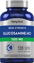Piping Rock Glucosamine HCL 1500mg | 120 Caplets | Mega Strength | Non OGM & Gluten Supplemento gratuito