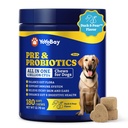 Probiotici per cani - Probiotici per la salute digestiva, lievito, pelle prurito, salute del fegato, immune & pelle - 6 miliardi di CFU, 180 Soft Chews, Duck & Pear Flavor - con Prebiotici e enzimi digestivi