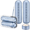 [2 Pack] Organizzatore di viaggio del metallo di Zannaki, scatola di pedaggio settimanale impermeabile portatile, contenitore di cassa della grande lega di alluminio, BPA libero 7 giorni dell'organizzatore di medicina quotidiana per la vitamina, supplemento