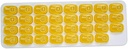 Organizzatore mensile del baccello del pedaggio di 31 giorni per la gestione facile dei farmaci - rimanere in pista con le scatole Med supplemento di vitamina giornaliera, pronto per il viaggio - giallo