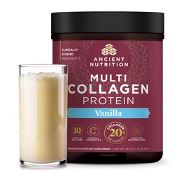 Antica Nutrition Collagen Peptides Polvere, Multi Collagen Protein, Donne & Uomini, Vitamina C, Probiotici, Collage idrolizzato, Supporta Pelle, Giunti, Salute Gut, Vanilla, 60 Serve