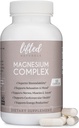 Magnesio Complesso - Sollevato Naturals Magnesio Supplemento w/ Bisglycinate, Malate, Taurate - 120 capsule - Biodisponibile Magnesio Formula per Mood, Sonno, Supporto Energetico*