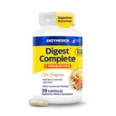 Enzymedica, Digest Complete + Probiotics, Enzimi Digestivi Gentle con 400 Milioni di CFU Culture attive per capsula, 30 Capsule