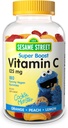 Webber Naturals Sesame Street Vitamin C Gummies per bambini 2+, 125 mg di vitamina C per pancia, 6 mesi di alimentazione, Libero di Gluten, Latticini, Arachidi & Gelatin, Supporto immunitario, 180 Gummies