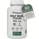 PriSTINE's Holy Basil Capsules - 500 mg Gluten Free Immunity & Relax Support Adaptogen Supplement - 60 Day Supply - Tulsi Holy Basil Leaf Extract Capsules - Vegan - Non-GMO