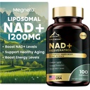 NAD Liposomico+ Supplemento 1200mg con Trans Resveratrolo - Boost NAD+ Livelli, Energy & Anti-Aging Support - Vegan, 100 Softgels