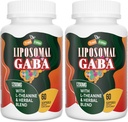 Liposomal GABA con L-teanina Supplementi 1200mg - High Absorption GABA Complex con Ashwagandha, Camomilla, Tart Cherry Herbal Supplements for Men and Women, 120 Softgels