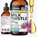 BIO KRAUTER® Milk Thistle Supplemento per la pulizia del fegato & Detox - Liquid Milk Thistle Extract Сontains Silymarin per il supporto digestivo 4 Fl.Oz - Alcol & Sugar Free, 56 giorni di fornitura