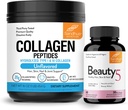 Sandhu's Grass-Fed Collagen Peptides Powder & Beauty 5 Capsules| Integratori della pelle, promuove la pelle, capelli, salute delle unghie