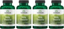 Swanson Milk Thistle (Standardized) - Herbal Liver Support Supplemento w/80% Silymarin - Formula naturale che aiuta a mantenere la salute generale &amp; benessere - (120 capsule) (4 Pack)