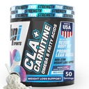 BPI Sports CLA + Carnitina – Acido Linoleico coniugato – Formula di perdita di peso – Metabolismo, Performance, Muscolo magro – Caffeina Free – Per gli uomini e le donne – Cono di neve – 50 porzioni – 12.34 oz.