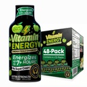 Vitamin Energy Workout+ Extra Strength Energy Shot Sour Apple 48 Pack, 260mg Natural Caffeine, Pre-Workout, B-Vitamins, Minerali, Endurance & Performance, Zero Sugar, Gluten-Free, Vegan, 1.93 fl oz