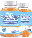 Gummie di magnesio senza zucchero con L-Threonate, Integratori di magnesio per le donne e gli uomini con Ashwagandha, L-teanina, GABA, vitamina C, B6