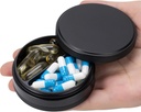 Casella di pedaggio 2 scomparti - Contenitore di pedaggio portatile del metallo per tasca o borsa, titolare dell'organizzatore di pedaggio impermeabile per l'olio e gli integratori di vitamina di medicina