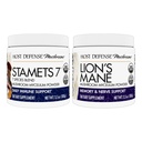 Bundle di difesa ospitante con Stamets 7 Mushroom Powder, 3.5 oz & Lion's Mane Powder, 3.5 oz - Supportare la salute immunitaria con 7 specie di miscela - Support Brain Health, Memory & Focus*