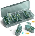 Organizzatore di pillole 2 volte al giorno, organizzatore di pillole di Am & Pm 7 giorni, organizzatore di pillole Meicine, scatola di pillole 7 giorni, organizzatore settimanale di pillole per il viaggio, vitamine, oli di pesce, integratori