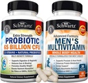 Multivitaminico giornaliero avanzato con vitamina C A B D3 E e zinco (1 mese di fornitura) Plus 65 miliardi di CFU Daily Probiotic Supplemento (1 mese di fornitura)