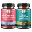 Bundle of G-Curve Butt &amp; Breast Enhancement Pills with Saw Palmetto Extract Horny Goat Weed and Liver Cleanse Detox & Repair - Milk Thistle with Dandelion Root Choline Beetroot & Artichoke Extract