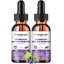 GREENPEOPLE Magnesio Glycinate Liquid Drops - 1000mg 5-in-1 Magnesio ad alto assorbimento liquido per il sonno con D3/K2/B6 | Fast-Acting, Bone, Muscle & Sleep | Zucchero-Free Grape Flavor, 2fl Oz 2 Pack
