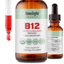 USDA Organic Vitamin B12 Liquid Drops – 5000 mcg Methylcobalamin – Sublingual, Fast-Absorbing Vegan Supplement – Energia, Metabolismo, Cervello, Cuore e Supporto Immune – Alcol-Free, 60 Servings, USA Made