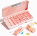 Betife AM PM Pill Organizer 2 volte al giorno, 7 giorni Pill Box organizzatore settimanale Pill viaggio con contenitore separato, Portable Daily Medicine Planner Dispenser Case for Vitamin, Fish Oils, Supplementi