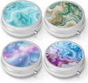 Pill Box 3 Compartment Piccolo caso di pillole,portabile per il supporto del contenitore del contenitore dell'organizzatore della pedana tascabile o del vaso per contenere vitamine, farmaci, olio di pesce e integratori(4PCS)