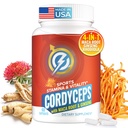 Cordyceps Mushroom Capsule - Integratore Immune & Energy Support con Cordyceps Militaris, Maca Root, Ginseng, Rhodiola, Mushroom Supplement per Endurance, Stamina, Performance Atletica, 60 Capsule