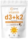 Micro ingredienti Vitamina D3 5000 IU + K2 MK-7 100 mcg, 300 Softgels | Virgin Coconut Oil | 2-in-1 Bone, Immune & Heart Support | Facile da ingoiare, Non OGM