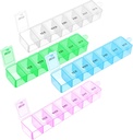 Organizzatore di pillole settimanali, 4Pcs 7 giorno Pill Case Daily Vitamin Case Medicine Box Portable Medicine Organizer con Compartment 4 colori AM PM Pill Containers for Medicine Supplements Fish Oil