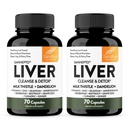Sandhu's Liver Cleanse Detox & Repair Support | 70 Capsules (Pack of 2) | Integratore di erbe per la salute del fegato | Latte Thistle Dandelion Root Andrographis with 8 Minerals