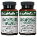 NutraMedix Fitness Plan Supplement Bundle - Include Magnesio Malato per l'energia e il supporto atletico e Serrapeptase per Joint & Mobility Wellness - Integratori di Supporto Fitness -2-Piece Capsule Set
