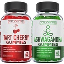 60 Ashwagandha Gummies + 60 Tart Cherry Gummies -Ashwagandha potenzia i livelli di energia e rafforza il sistema immunitario - Tart Cherry ha avanzato acido urico Cleanse per immediato dolore Gout