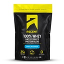 Ascesa 100% polvere di proteine del siero di latte - Isolato di proteine del siero post-allenamento, aromi e dolcificanti artificiali zero, senza glutine, 5.5g BCAA, 2,6g leucina, non aromatizzato 2 lb