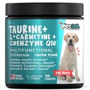 Taurina Supplemento per cani con L-Carnitina e Coenzyme Q10 (CoQ10): Vet Endorsed for Enlarged Heart (DCM), Insufficienza cardiaca congestiva, Taurina carenza: 3-in-1 | Supplementi per cani- 120ct