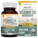 Vitamina organica D3 5000 IU - 100% intero cibo & pianta-based Cholecalciferol forma, 100% Vegan vitamina D - potenziato con Prebiotici & Superfood Complex – Organic, Vegan, GMO & Gluten Free (60 capsule)