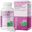 Bronson Ultra Biotin 10.000 Mcg Integratore per capelli e unghie, Non OGM, 360 Capsule Vegetariani