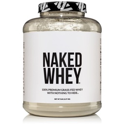 NAKED WHEY 5LB 100% Grass Fed polvere di proteine del siero non aromatizzata - Solo 1 Ingrediente, non denaturato - Nessun OGM, Soia o Gluten - Nessuna conservazione - Promuovere la crescita e il recupero del muscolo - 76 Serve