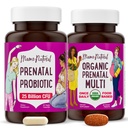 Mama Natural Prenatal Bundle – Vitamine prenatali organiche per le donne + Probiotici mirati per la gravidanza e il benessere post-partum - Solo 2 pillole al giorno - Vegan & Non-GMO (30 giorni di alimentazione)