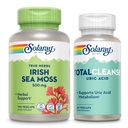 SOLARAY Irish Sea Moss e Total Cleanse Uric Acid - Benessere e salute comune Bundle w/Naturally Occurring Vitamine, Minerali, Bacteria Live, Plus Tart Cherry, Turmeric and Celery Seed, 100/60ct