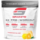 Granite GX Pre Workout Supplement, Tangerine Blast Flavor, Supporta Focus, Energy, & Performance con Teacrine, L-Citrulline, Betaine, & A-GPC (20 Serve)