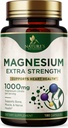 Supplemento minerale di magnesio 1000 mg - Citrato di magnesio ad alta potenza per ossa, salute del cuore, nervi & supporto muscolare, complesso di magnesio della natura per il supporto del corpo intero, imbottigliato negli Stati Uniti - 180 capsule