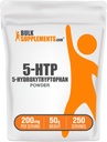 BulkSupplements.com Polvere 5-HTP - 5-Hydroxytryptophan, 5 HTP Supplement - 5-HTP 200mg, Mood Support Supplement - Gluten Free, 200mg per Serving, 50g (1,8 oz) (Pack of 1)