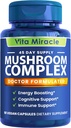 Integratori di funghi - 10x Mushroom Complex con Lions Mane Cordyceps Shiitake Reishi Mushrooms Integratori - Tutte le pillole naturali di espulsione di vitamine di erbe per l'energia di messa a fuoco e il cervello 90 capsule